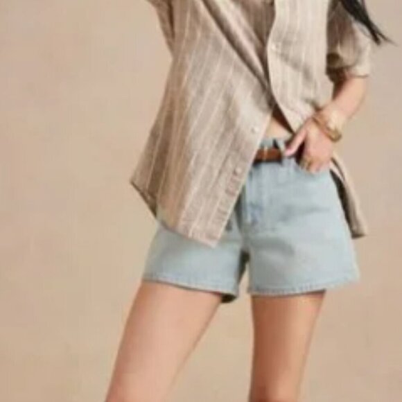 Banana Republic Classic Denim Short Light Wash 4” Short Womens Plus size 16 NWT - Picture 1 of 5